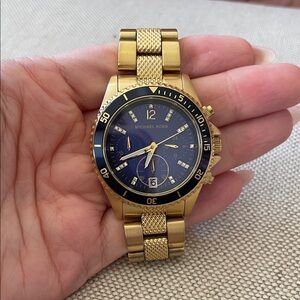 Michael Kors Gold and Navy Chronograph Watch